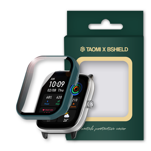 비쉴드 어메이즈핏 GTS 4 mini 풀커버 강화유리 케이스, 딥그린