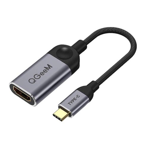 USB 3.1 USB C To HDMI 어댑터 4K 케이블 4K @ 30Hz MacBook Pro와 호환 가능, 일반, 알류미늄, 검정