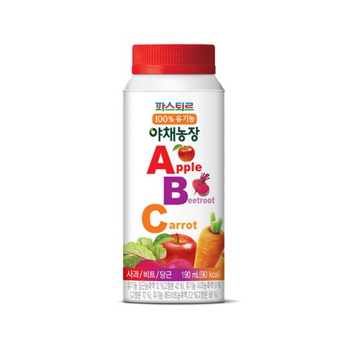 파스퇴르 파스퇴르 유기농야채농장190ml, 12개, ABC주스190ml, 190ml