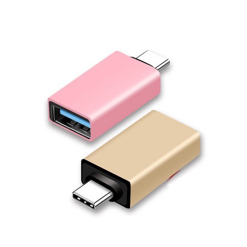 2개 베이식스 C타입 to USB 3.0 변환 OTG, gold&rose