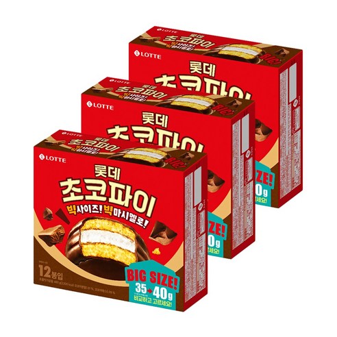 롯데제과 초코파이 오리지널, 3개, 480g