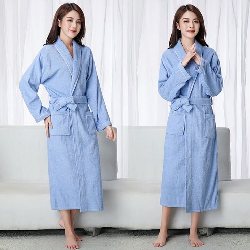 DFMEI-Y 사계절 유니버설 남성과 여성 커플 목욕 가운 목욕 물 흡수 빠른 건조 원피스, {"패션의류/잡화 사이즈":"M [155-100kg]"}, DFMEI 1932 호수 블루