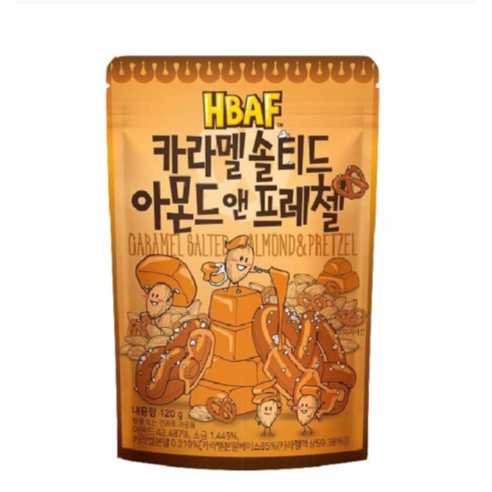 바프 카라멜솔티드 아몬드앤프레첼 120G, 10개