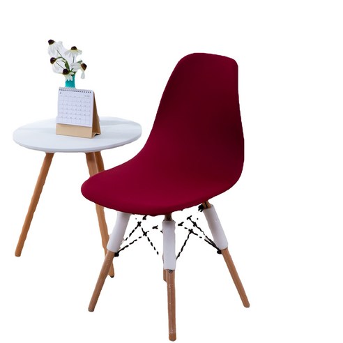 Elastic 의자 커버 Eames 의자 커버 북유럽 쉘 의자 커버 간단한 현대 식당 의자 커버, 와인 레드, 伊姆斯椅套常规款