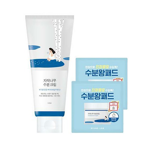 라운드랩 자작나무 수분 크림+수분패드, 2개, 120ml