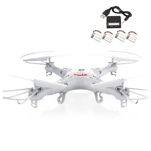 SYMA X5 입문용 드론, 시마X5드론화이트+X5배터리4개+5구충전(부품2증정)