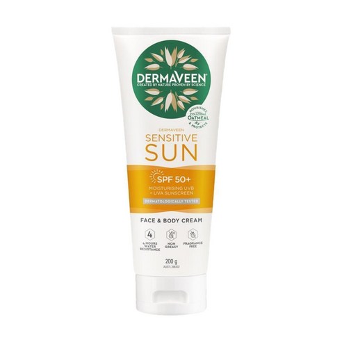 피부를 위한 호주 더마빈 센시티브 모이스처 페이스 바디 선크림 SPF 50+