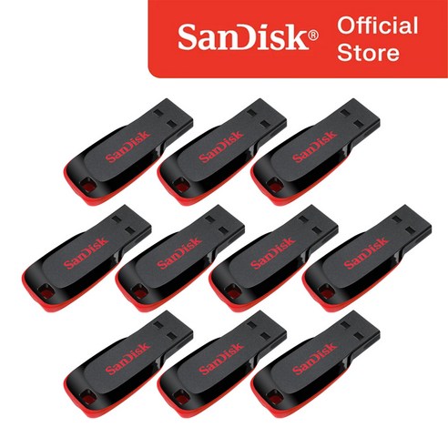 usb메모리 샌디스크 크루저 블레이드 USB 플래시 드라이브 SDCZ50-016G 10p, 16GB, 10개