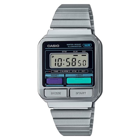 CASIO 카시오 A120WE-1A 공용 레트로 디지털워치 실버