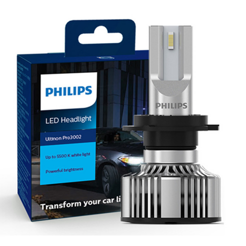 필립스 합법인증 LED 전조등 램프/전구 얼티논 프로 3002 H7 1세트
