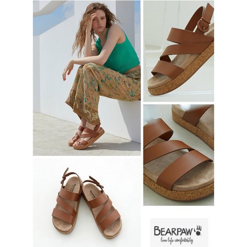 베어파우샌들 베어파우(BEARPAW) ADELA 소가죽 샌들 2614004PB-W Best Top3
