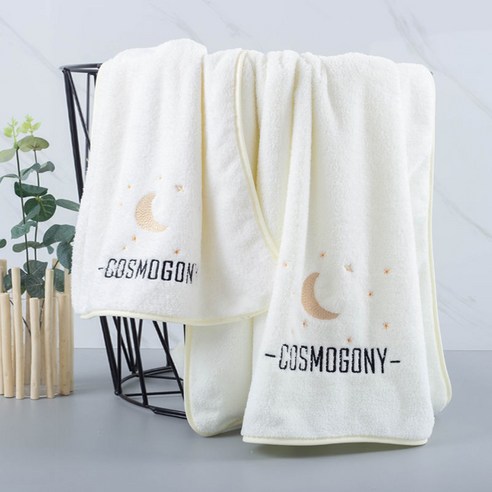 대타올타월세트면부드러운물흡수남녀어른목욕가두께홈트3종세트, 수건 2개 (35*75cm), 미백 계열.월성신