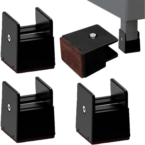 가구 다리 너비 조절 높이조절발 10cm 일자 4개입 5cm-10cm, 블랙, 50mm, 4개