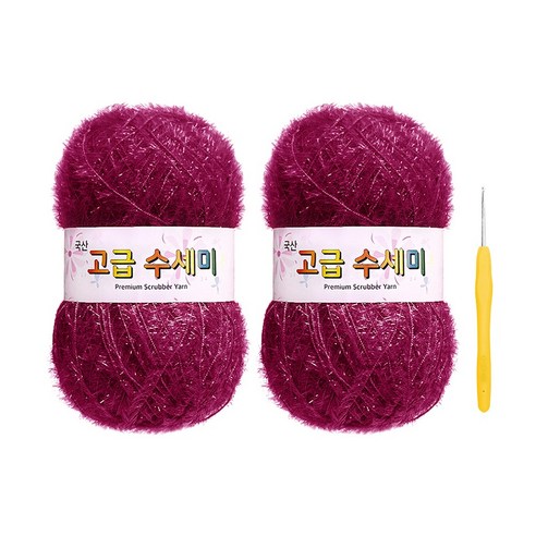 울클럽 별꽃수세미 DIY 고급수세미실 2볼 + 코바늘 6호 (동영상제공), 135자주