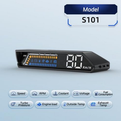 자동차 HUD OBD2 헤드업 디스플레이 프로젝션 범용 자동차 속도 앞유리 프로젝터 속도계 자동차 액세서리, 1개