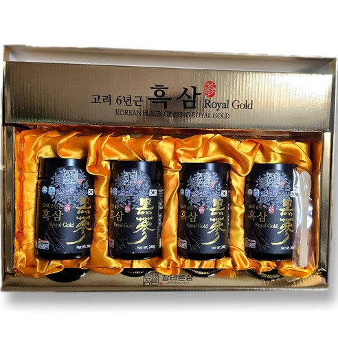 고려 6년근 흑삼 KOREAN BLACK GINSENG ROYAL GOLD, 4개, 240g