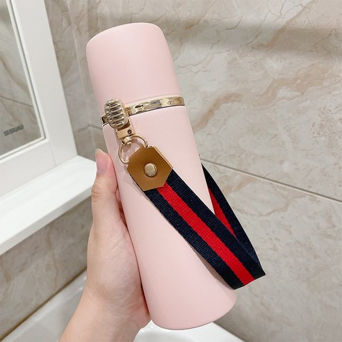 GU 대용량 젖빛 보온병 컵 찾고 Ins 휴대용 학생 여성 예술적 간단한 야외 여행 주전자, 색깔1, 하나