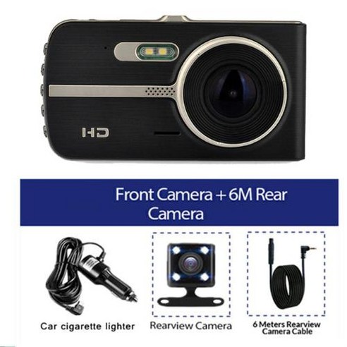 자동차 DVR 와이파이 대시 캠 풀 HD 1080P 카메라 운전 비디오 녹음기 자동 블랙 박스 GPS 액세서리 야간 투시경, 17) DVR and Rear Camera - 64G