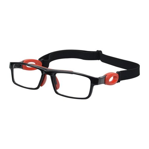 착용할 수 있는 농구 안경 테니스 사이클링을 위한 조정 가능한 탄성 스트랩 보호 안경, PC+TR, 블랙 레드