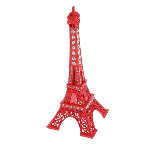 100% 금속 합금 에펠 탑 모델 동상 케이크 토퍼 홈 오피스 장식을위한 우아한 선물, L_Red, 설명
