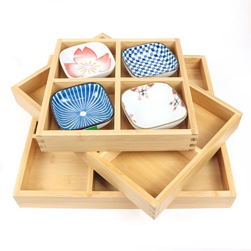 자연의 숨결을 담은 격조 높은 식탁, 대나무 칸막이 접시 트레이