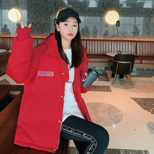 Mao카운터 핫 화이트 오리 자켓 새로운 느슨한 한국어 스타일 후드 겉옷 다운 재킷