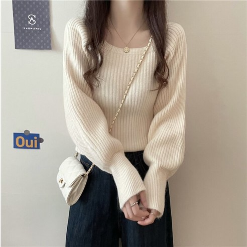 여성 부드러운 찹쌀 스웨터 레트로 일본식 긴팔 스웨터 가을과 겨울 느슨한 겉옷 게으른 스타일 새로운