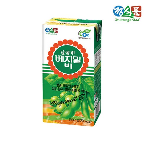 베지밀 달콤한 비 두유, 190ml, 80개