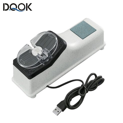 [SW] USB 전기 주방 나이프 샤프너 조정 가능 도구 흰색 중간 및 미세 연삭 블레이드 가위, 전원 공급 장치 220V