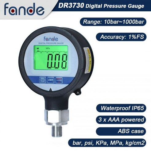 Fandesensor 유압식 압력 지 공기 산소 정확도 1% FS 방수 IP65 직경 80mm 제품, 0-16MPa, M20-1.5, 1개