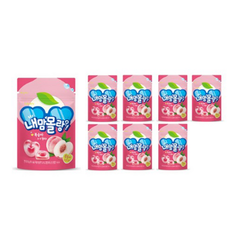 크라운 내맘몰랑쏘옥 젤리 복숭아맛, 50g, 8개