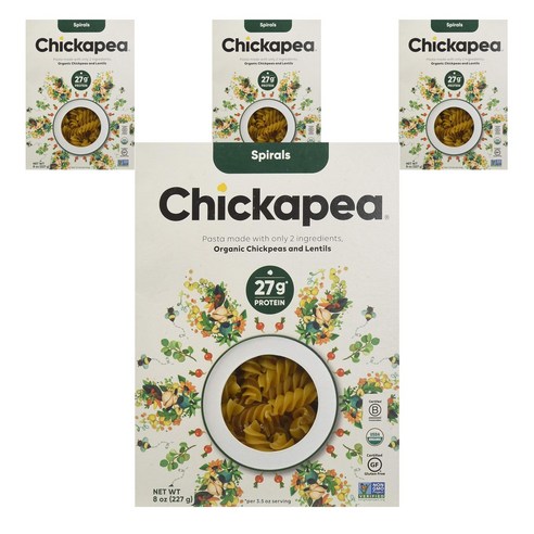 치카피아 칙피 & 렌틸 스파이럴 파스타, 227g, 4개