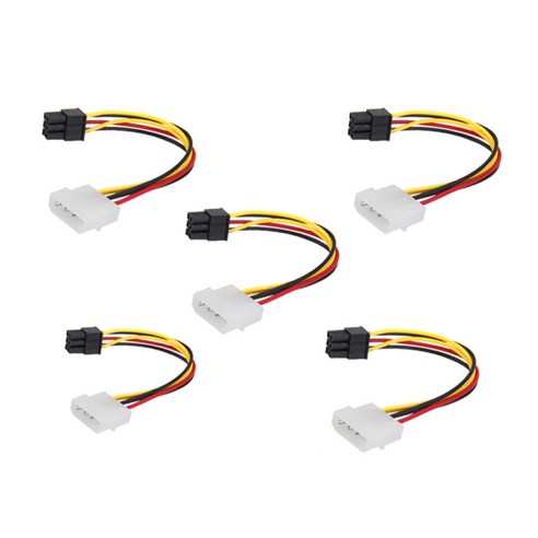 6 핀 PCI- Express PCI-E 암 전원 어댑터 케이블에 5x 4 핀 Molex 남성