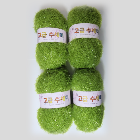 울클럽 별꽃수세미 만들기 DIY 고급수세미실 4볼세트, 160올리브버터