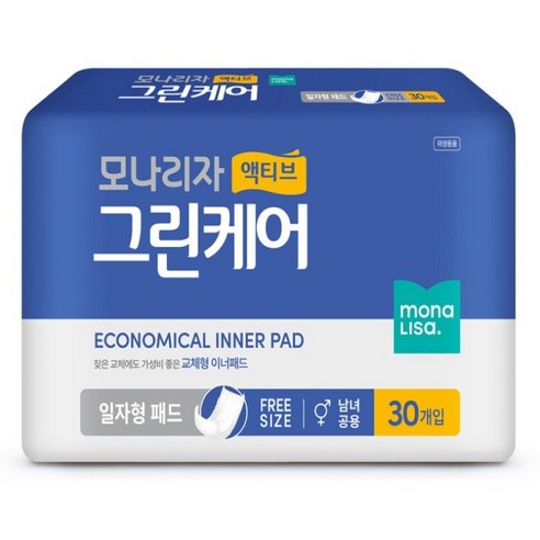 이너홈 성인용기저귀 일반 실속형 속기저귀 2팩 (30매x2팩), 30매, 2개 성인용일자기저귀 12 모나리자 액티브 그린케어 일자형 성인패드, 2개, 30매