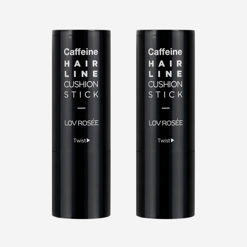 로브로제 카페인 헤어 라인 쿠션 스틱 3g / 흑채 M자 빈모 정수리 가르마 커버, 2개, 다크브라운(진한갈색)