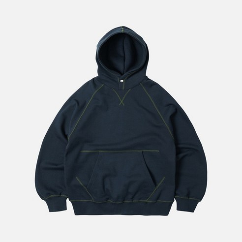 프리즘웍스 Cover stitch pullover hoody _ navy