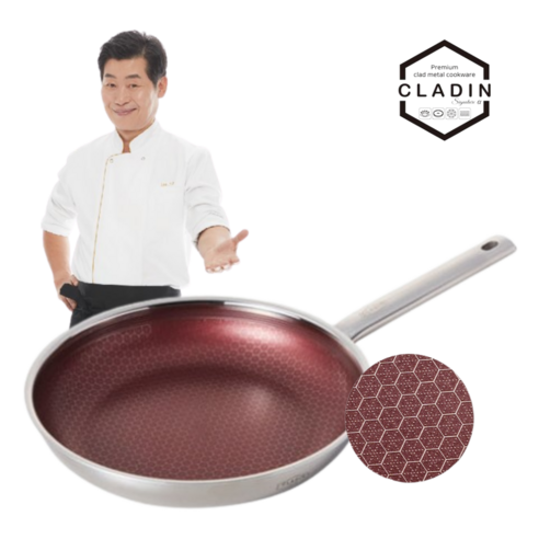 클래딘 인덕션 스텐 시그니처알파 후라이팬 3종세트 (28cm후라이팬+궁중팬+뚜껑)