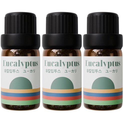 1+1+1 천연 유기농 아로마오일 에센셜오일, 3개, 10ml, 유기농 유칼립투스오일