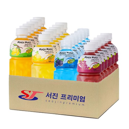 (서진프리미엄) 모구모구 4종혼합(망고+파인애플+블랙커런트+포도) 320mlx24ea, 상세페이지 참조, 24개 모구모구세븐틴