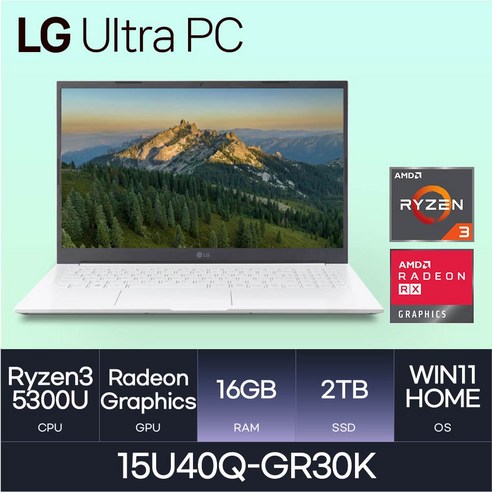 LG전자 울트라PC 15U40Q-GR36K, WIN10 Home, 8GB, 512GB, 화이트 lg 노트북