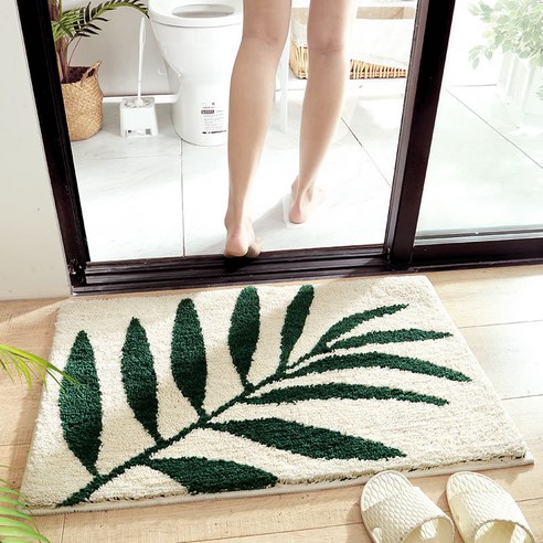 현대 심플한 침실 매트 미끄럼 방지 욕실 흡수 매트 화장실 발판 주방 방수 방유 카페트, 무성한 대나무, 40*60cm