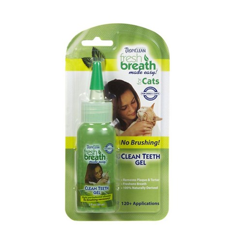 고양이 치약 치석 프라그 입냄새 제거 이빨 칫솔질 강아지 멍멍이, 1개 트로피크린겔치약