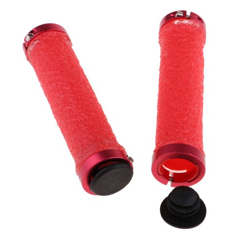 그립(132mm) MTB 플로딩 바이크 사이클링용 알루미늄 합금 잠금 핸들바 그립의 이중 잠금 - 색상, 132mm, 레드