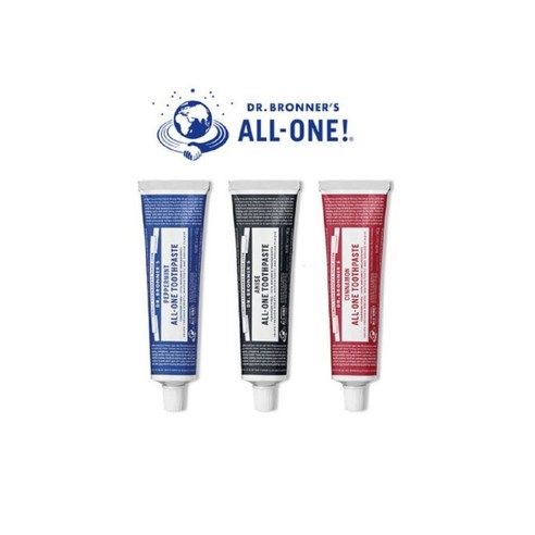 (닥터브로너스) 3개세트 친환경 오가닉 유기농 미백 올원 치약 3가지 타입 (DR.BRONNER All-One Toothpaste), 각 종류별로 1개씩, 3개