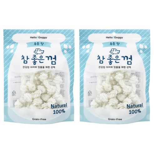 헬로도기 강아지 참좋은껌 실타래 S 18p, 우유맛, 135g, 2개