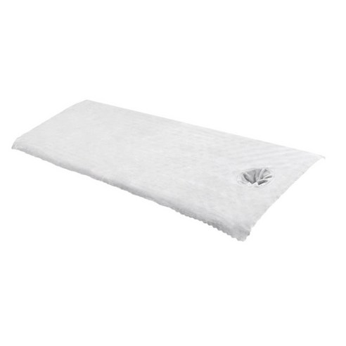 얼굴 호흡 구멍이있는 마사지 테이블 시트 커버/폴리 에스터 섬유/200x105cm/마사지 침대 용 재사용 가능한 새틴, 하얀색