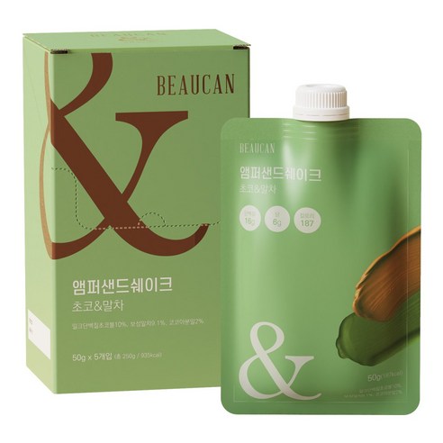 뷰캔 앰퍼샌드 식사대용 단백질 쉐이크 식물성 분리 유청 보충제 프로틴 맛있는 파우치 5팩, 50g, 5개