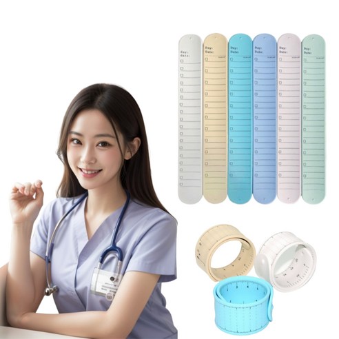 LBN 간호사 팔찌 손목 메모지 메모 밴드, 얇은 팔찌 6종 6색 30mm
