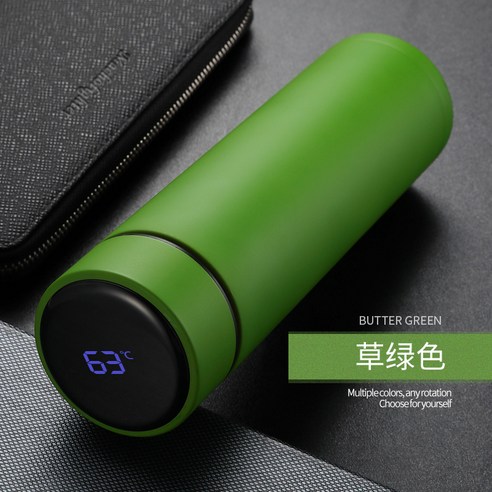 Poptven 주전자 304 단일 층 스테인리스 스포츠 주전자 자전거 타고 야외 주전자, 500ml, B526 합리적인 온도 녹색